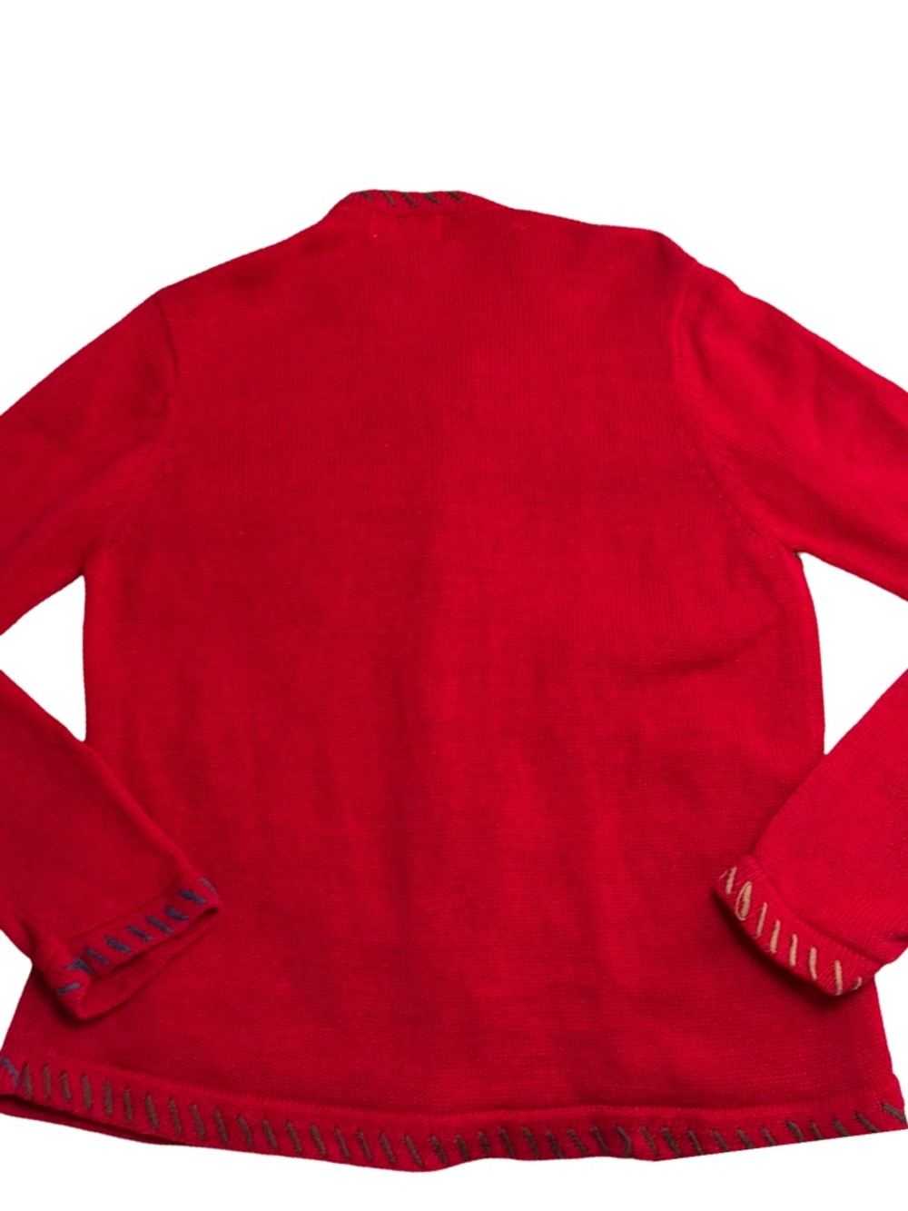Tribeca Vintage Novelty Red Embroidered Dog Cardigan - Picture 2 of 10